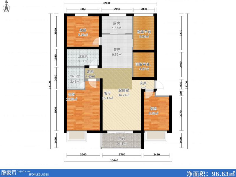包头装修方案包头滨江国际117㎡