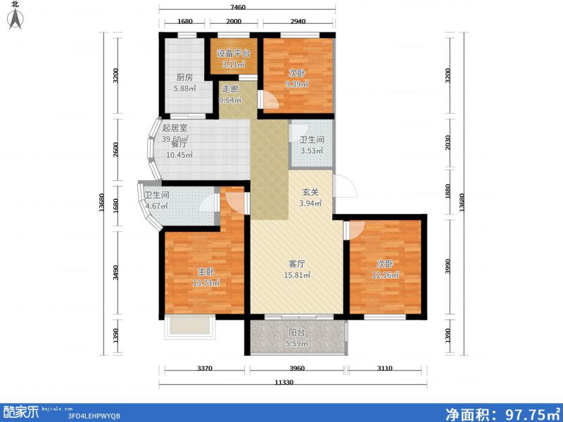 包头装修方案包头滨江国际124㎡