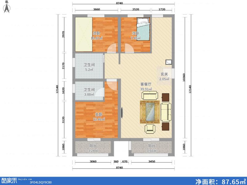 包头装修方案包头东亚香堤丽舍117㎡