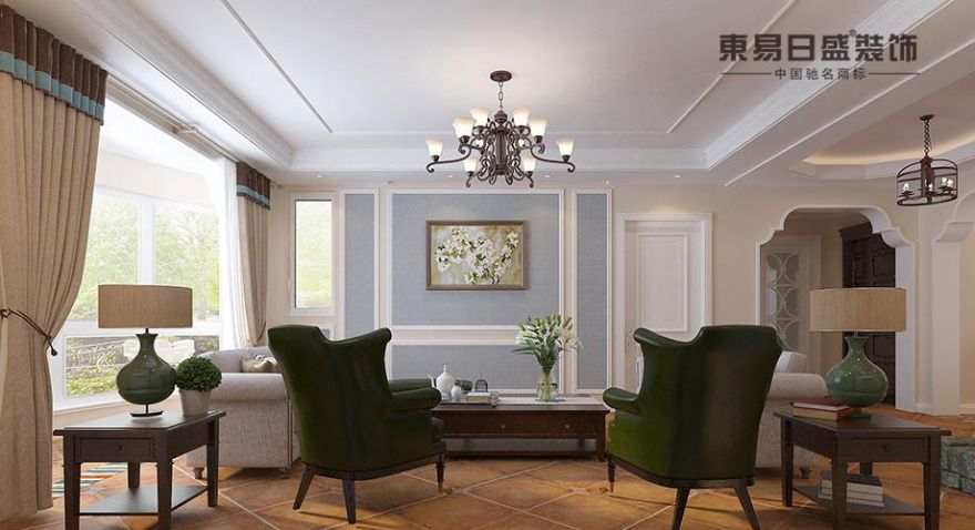 包头装修案例加州郡府-美式