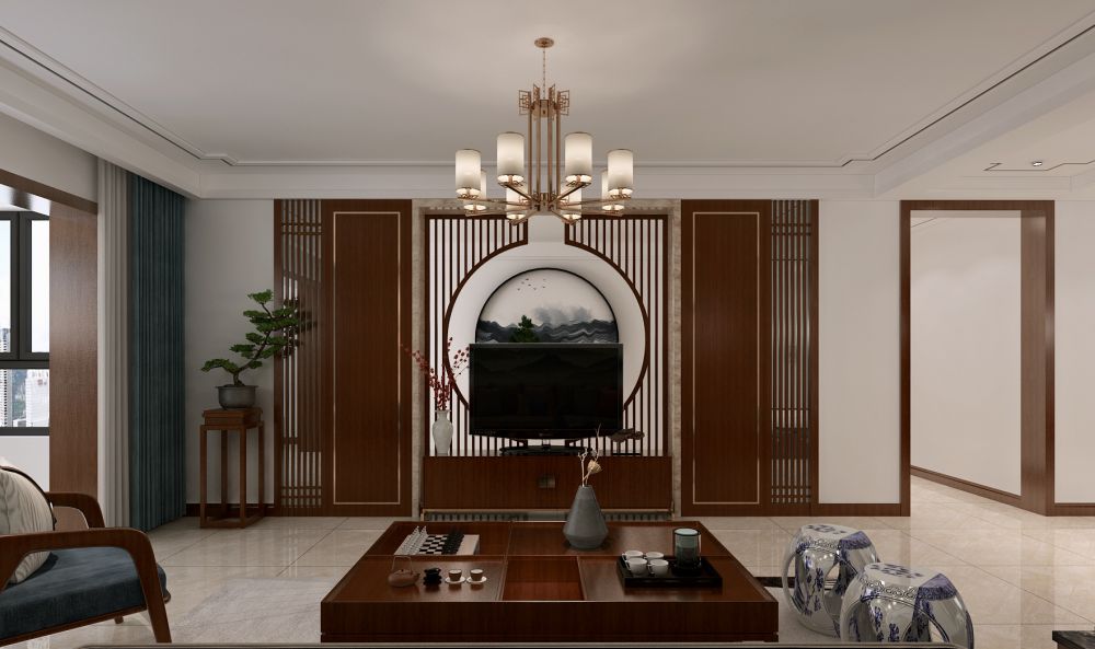 东易装修案例|新中式-方圆之间，满屋温馨寸寸留香