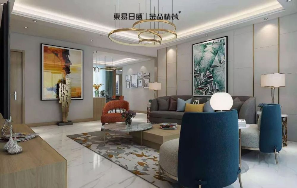 东易装修案例|【青六新苑160㎡】让个性标志生活·光与影演绎律动人生